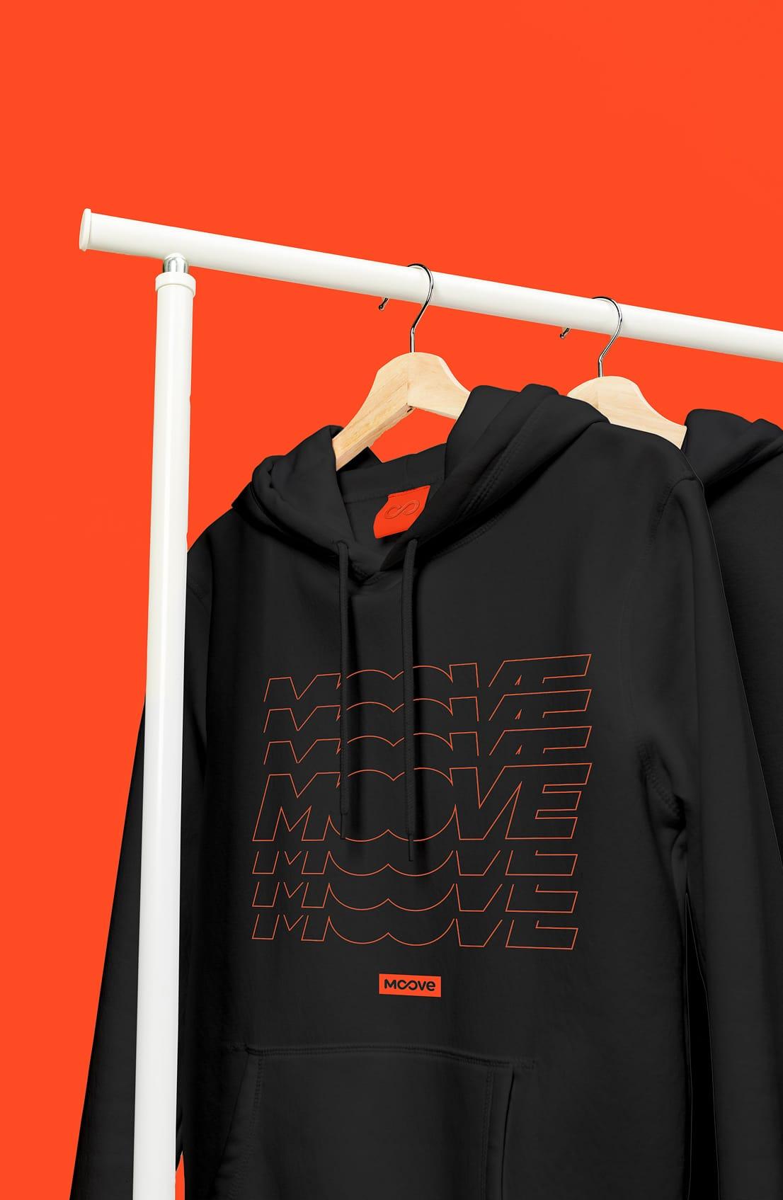Moove branded hoodie mockup