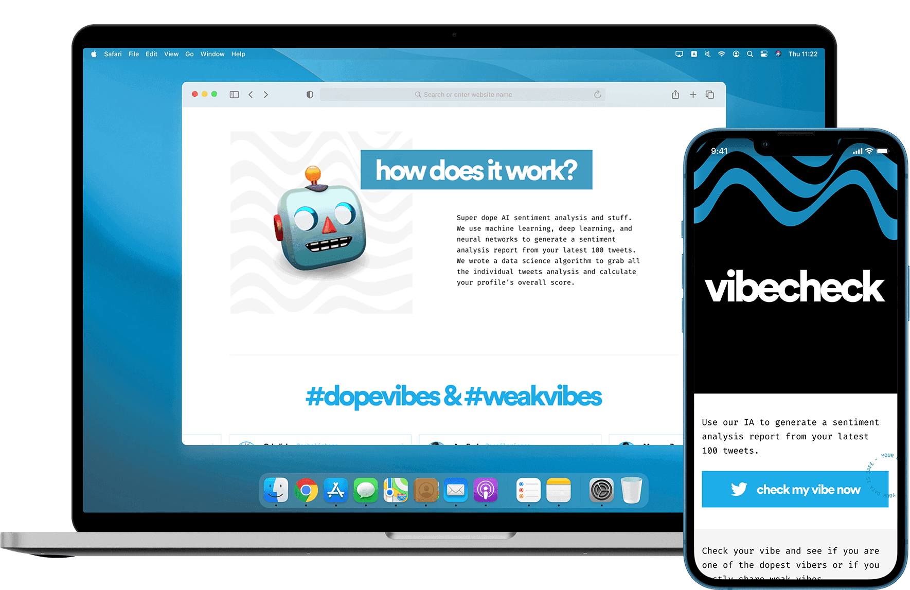 Vibecheck prototype mockups