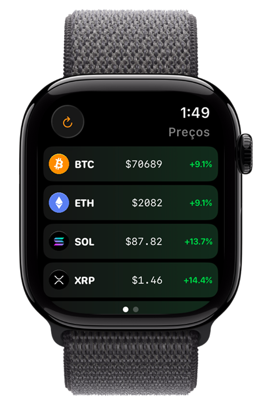 Crypto Bros prices on Apple Watch